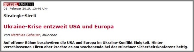 Ukraine entzweit USA und Europa